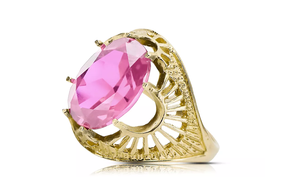 حرف يدوية فينتاج خاتم أميثست 14 كارت من الذهب الأصفر vrc003y